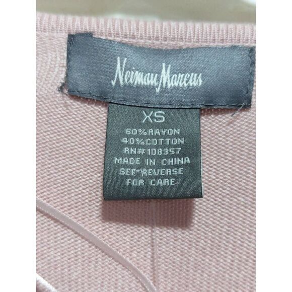 Neiman Marcus Women's Pink Open Front 3/4 Sleeves Draped Cardigan Size XS NWT - Picture 2 of 7